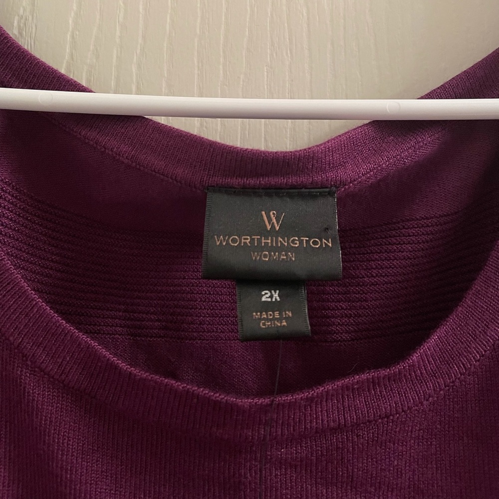 (2X) Worthington Plus Size Sweater Dress - Picture 2 of 5